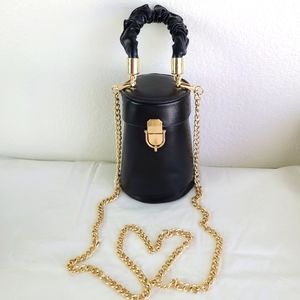 Small black handbag with goldtone New!
